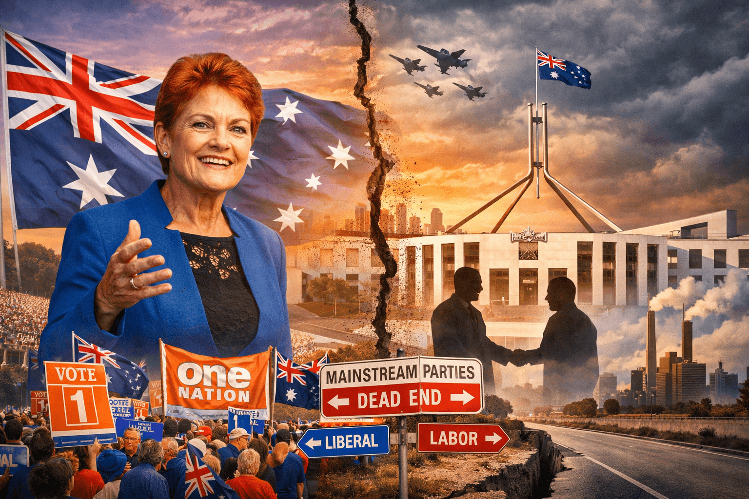 One Nation’s New Surge Looks Bigger Than a Protest Spike Because the Structural Cracks in Australian Politics Are Getting Harder to Ignore